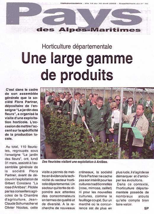 Revue de presse - Horticulture départementale : une large gamme de produits