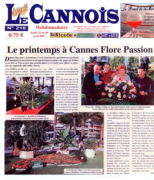 Revue de presse - Le Printemps à Cannes : Flore Passion